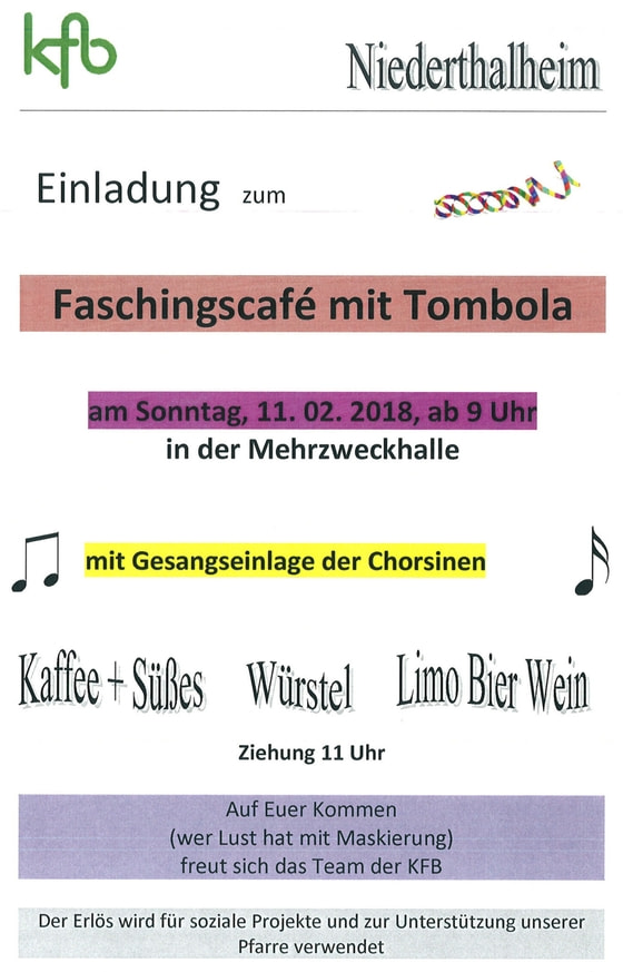 Einladungsflyer - Faschingscafe