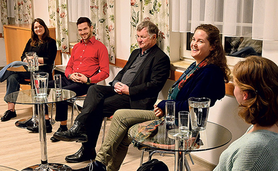 Diskutierten über Reformen und die Zukunft der Kirche: Magdalena Krstanovic, Bernhard Birklbauer, Bischof Manfred Scheuer und Marlies Prinz. (von links)