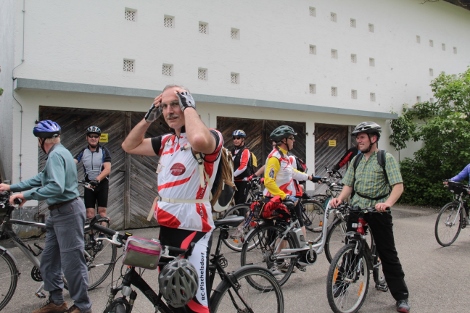 Radwallfahrer bei der Ankunft