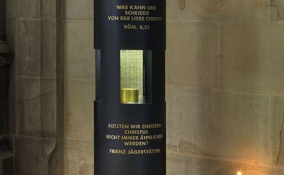 Jägerstätter-Stele im Linzer Mariendom