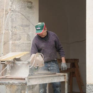 Stiege mauern, Pflasterung