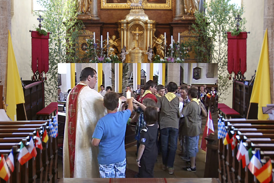 Messe mit dem Enthusiasmus der Fußballhymne 'Waving Flags'