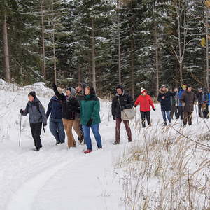 Bischofs Visitation Dekanat Weyer, Wanderung, Visitation mit den Mitgliedern der Pastoralkonferenz Dekanat Weyer in Trattenbach im SchneeFoto: Jack Haijes