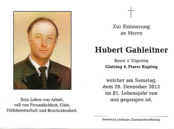 Hubert Gahleitner / © Pfarrgemeinde Kopfing Hubert Gahleitner