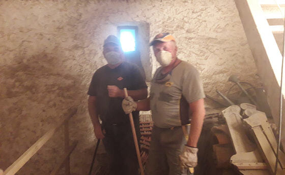 Kirchturmsanierung - aufräumarbeiten innen