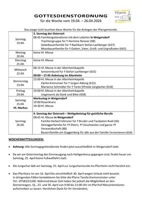 KW 16 19.04. - 26.04.2026