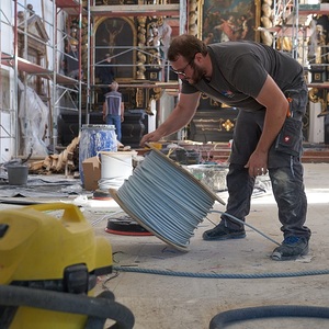 'Rennstall' Wimmer bei der Arbeit