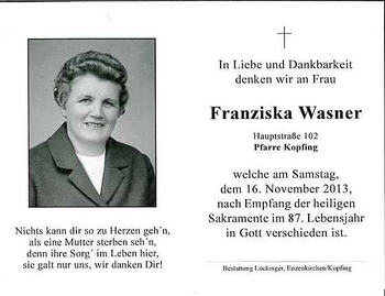 Franziska Wasner / © Pfarrgemeinde Kopfing Franziska Wasner