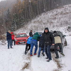 Bischofs Visitation Dekanat Weyer, Wanderung, Visitation mit den Mitgliedern der Pastoralkonferenz Dekanat Weyer in Trattenbach im SchneeFoto: Jack Haijes