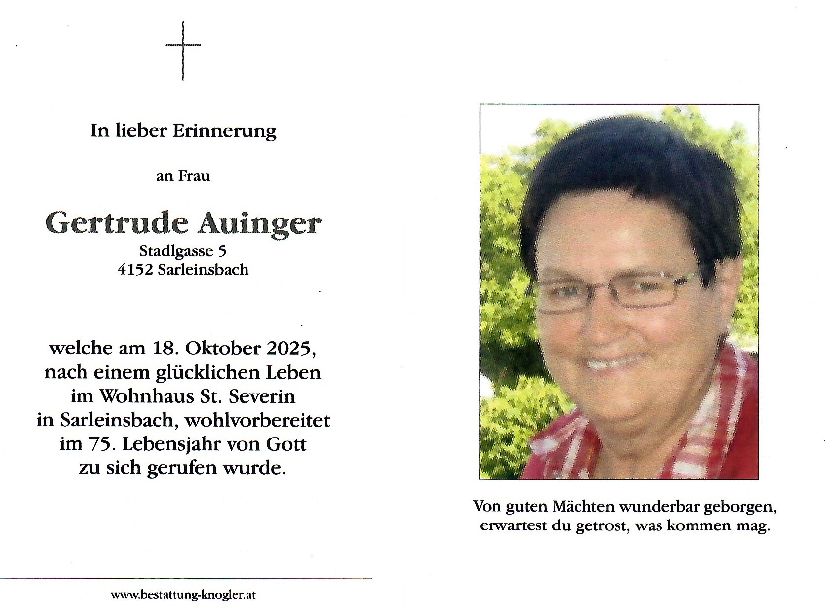Gertrude Auinger / Pfarre