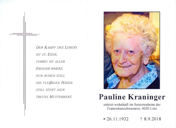 Pauline Kraninger / Bestattung Löckinger Pauline Kraninger