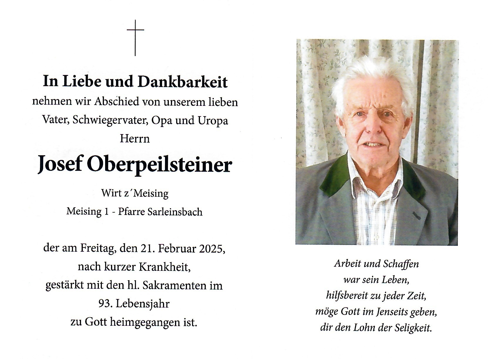 Josef Oberpeilsteiner / Pfarre