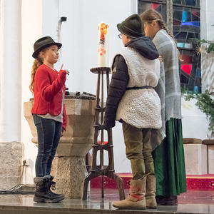 Die Kindermette in der Pfarre Kirchdorf/Krems. Gestaltet von der Katholischen Jungschar.