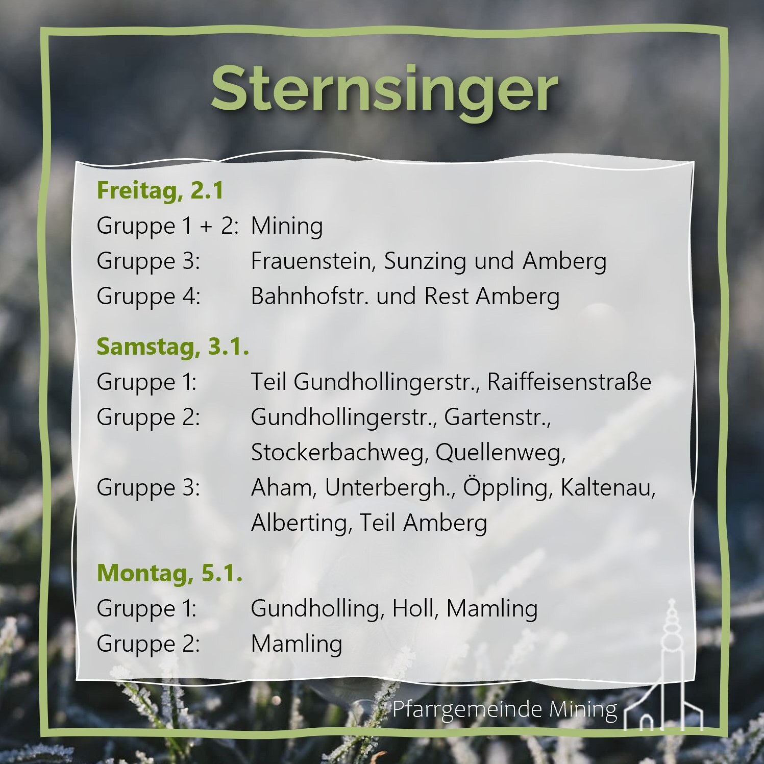 Sternsingen in Mining