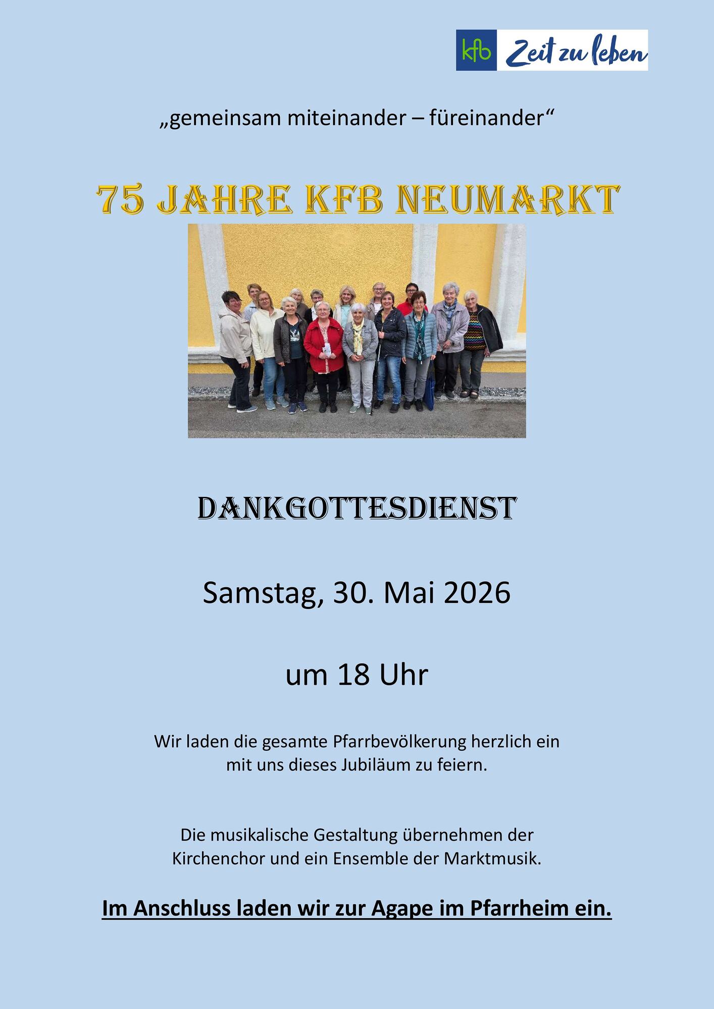 Einladung Dankgottesdienst