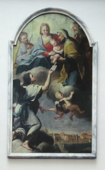 Bild der Hl. Sippe im Altarraum / © Kurhaus Schärding Bild der Hl. Sippe im Altarraum