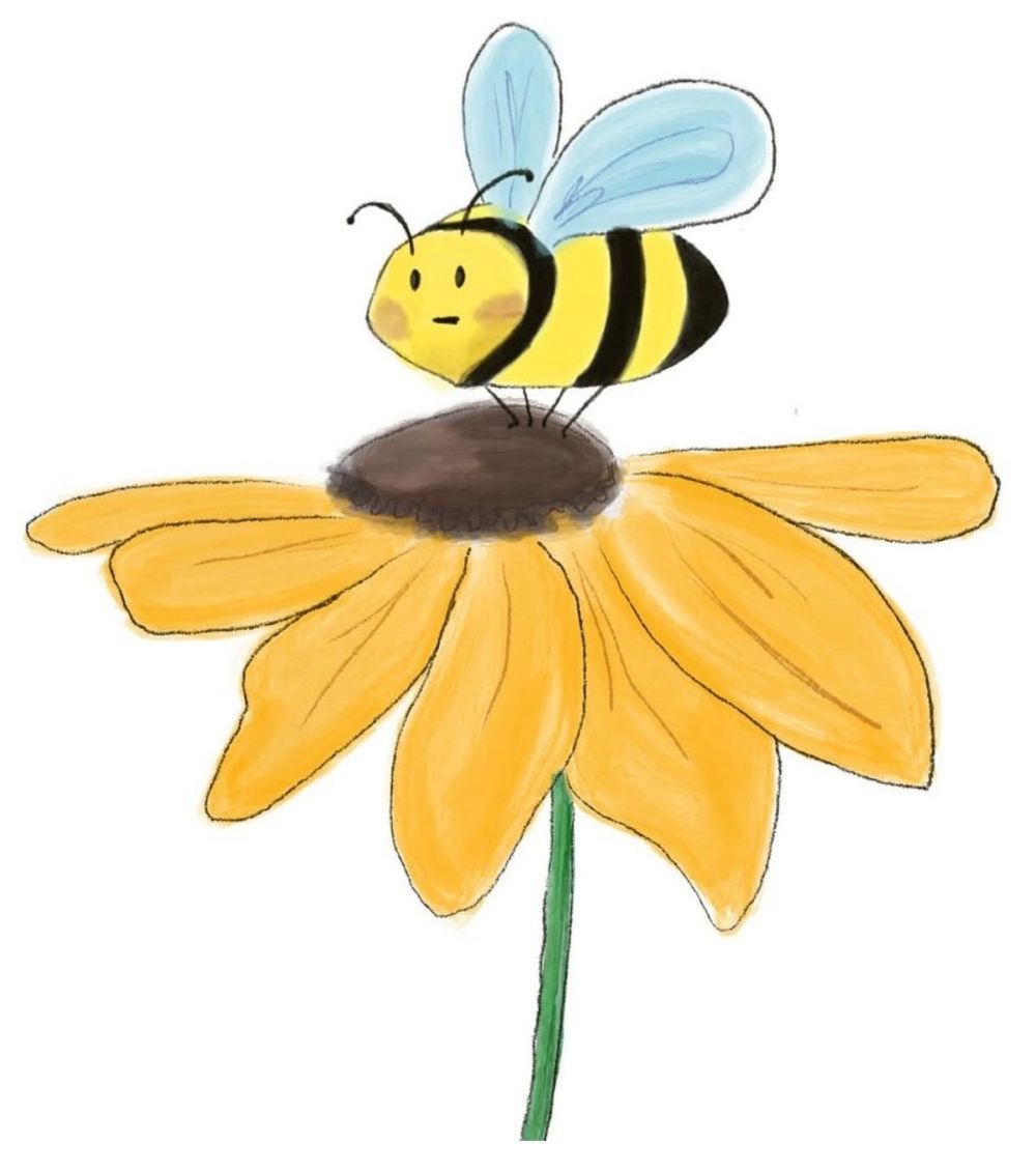 Sexuelle Entwicklung / hebammenzentrum Zeichnung einer Biene auf einer gelben Blume