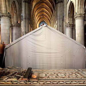 Ein Zelt im Linzer Mareindom