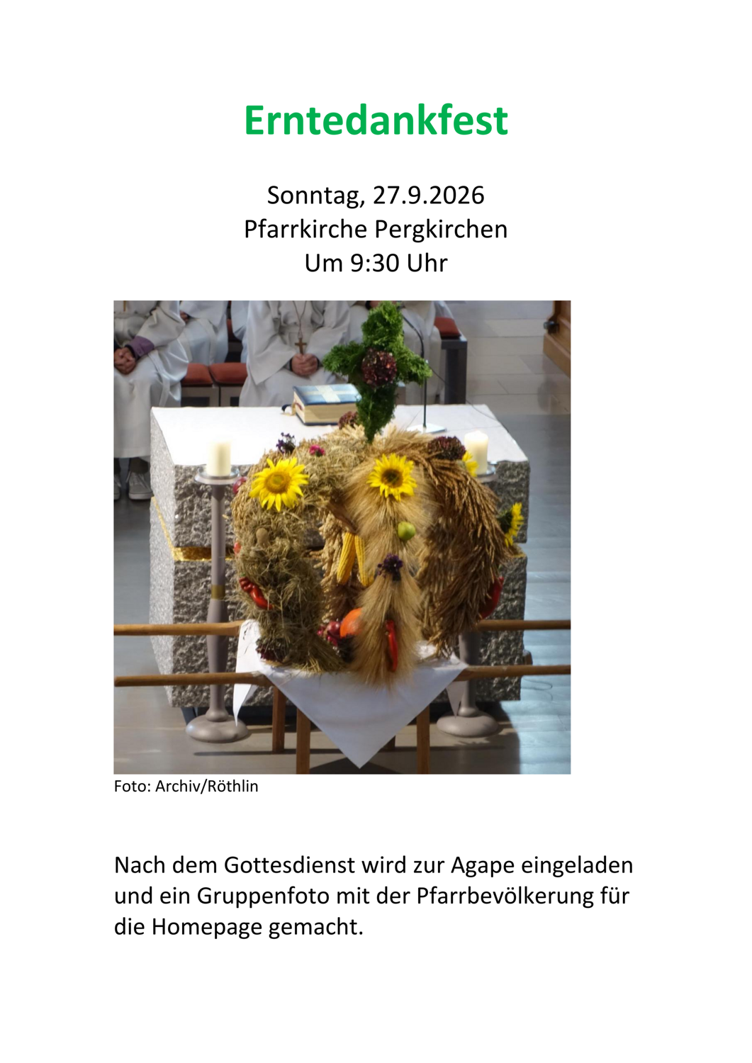 Erntedankfest 2026