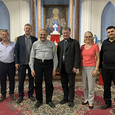 Die ICO-Delegation und Bischof Scheuer bei Erzbischof Jacques Mourad in Homs.
