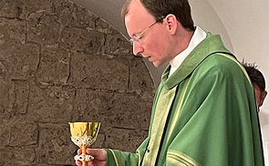 P. Anselm Demattio feierte am nächsten Tag bei der Konventmesse in der Michaelskapelle die Klosterprimiz 