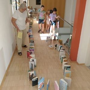 Bücher-Dominorallye in der Bücherei Buchkirchen