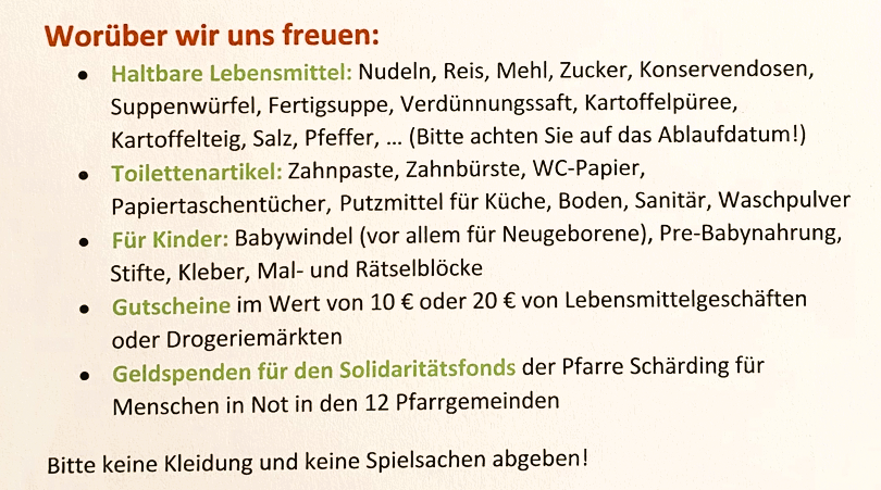 Umgekehrter Adventkalender / Pfarrgemeinde St. Florian am Inn