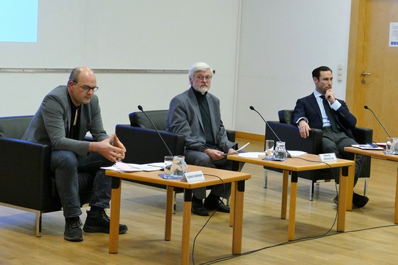 Podiumsdiskussion von li: Dr. Roland Cerny-Werner, Mag. Martin Kranzl-Greinecker, Benjamin Nägele M.A.I.S. 