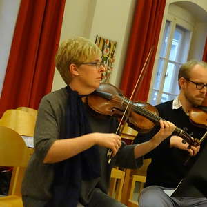 Unsere erste Geige: Petra Samhaber-Eckhardt.