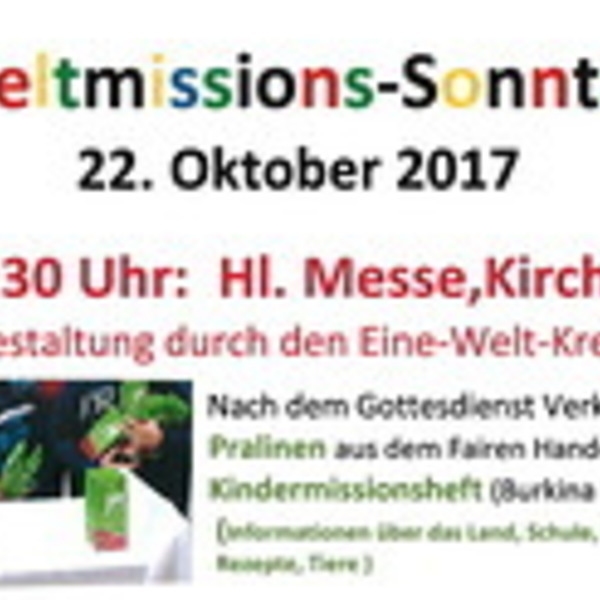 Sonntag der Weltmission