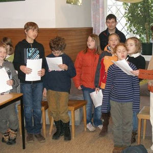 Sternsingerprobe im Pfarrheim am 28. Dezember 2008.