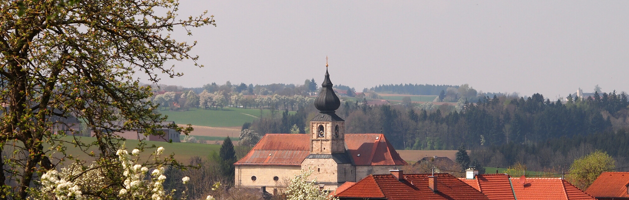 Blick auf die Wallfahrtskirche Adlwang