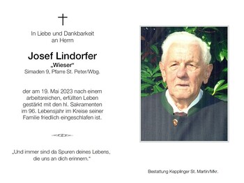 Josef Lindorfer / Bestattung Kepplinger