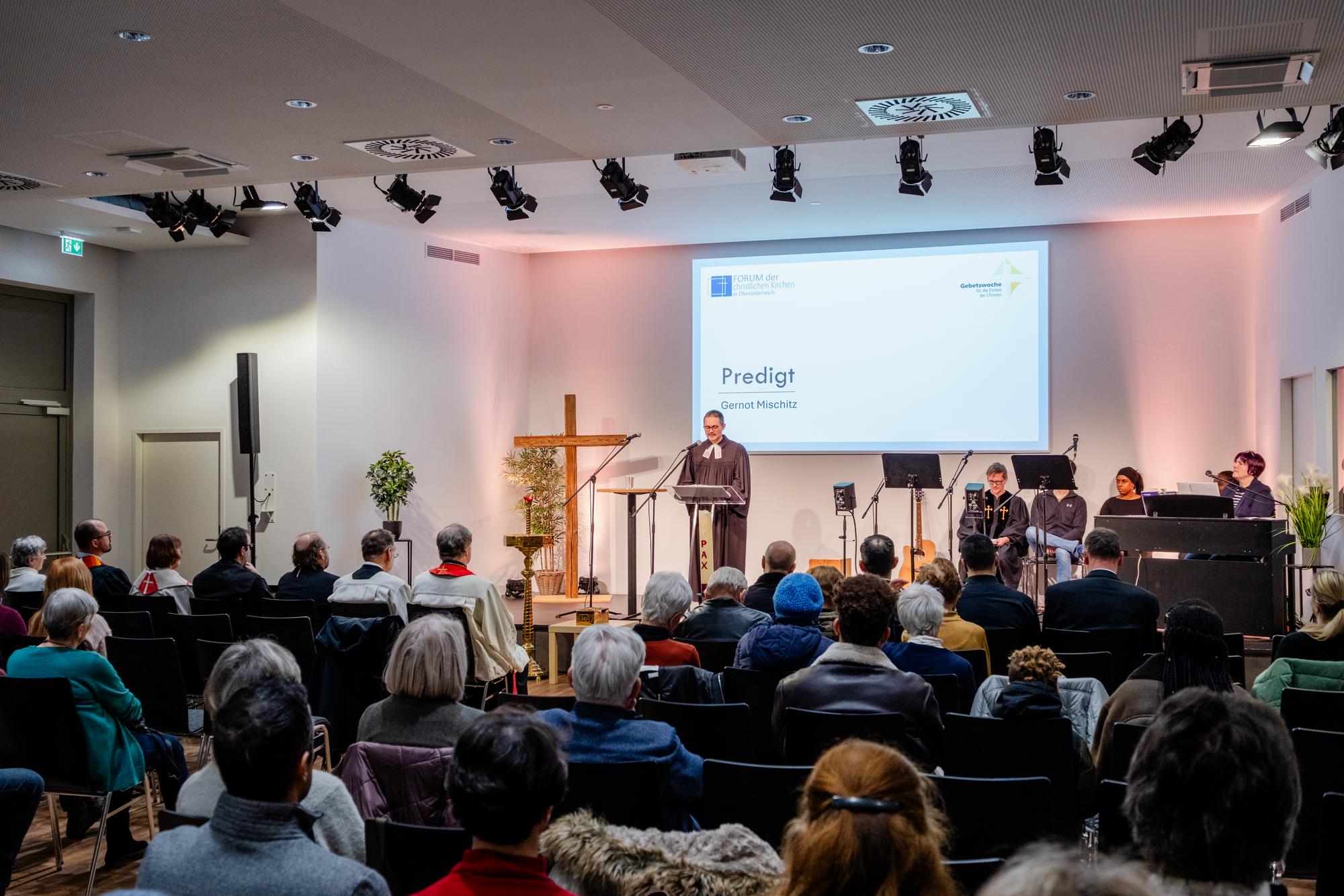 Ökumenischer Gottesdienst in der Baptistengemeinde Linz / © Diözese Linz / Kienberger Predigt: Pfarrer Gernot Mischitz von der Evangelischen Pfarrgemeinde A. B. Leonding