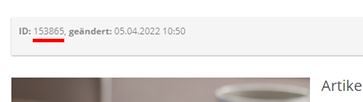 eigene Artikel ID