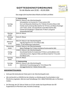 KW 8 22.02. - 01.03.2026