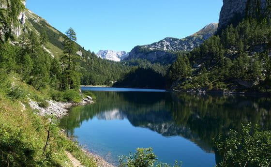 Spiegelung im Lahngangsee. 