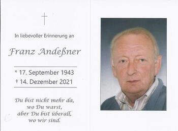 Totenbild Franz Andeßner