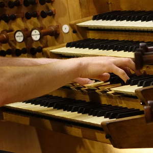 Manfred Zott an der Rudigierorgel