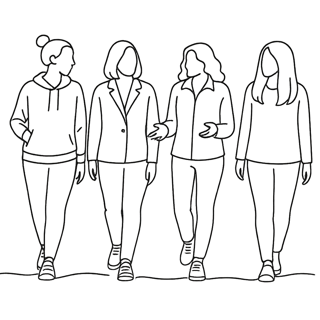 Frauen gehen zusammen