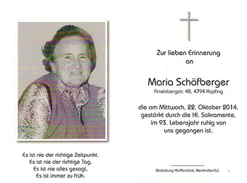 Maria Schöfberger / © Pfarrgemeinde Kopfing Maria Schöfberger