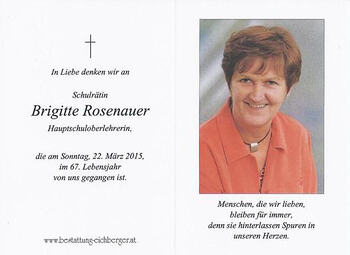 Totenbild Brigitte Rosenauer