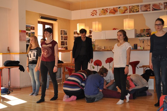 Proben zur Passionsperformance