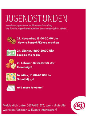 Termine - Jugendstunden 2026-27