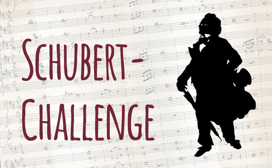 Hintergrund: Schubert-Autograph der Sinfonie in h-Moll (D 759) / Schubert-Scherenschnitt von Otto Böhler