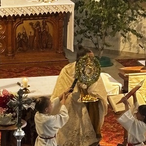 Feierlicher Wettersegen gespendet von Diakon Julian Gillesberger