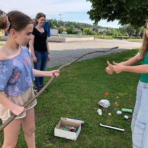 Wir halfen Arielle u. Fabius, das Meer vom Müll zu befreien und die Meeresbewohner zu retten vor dem bösen Plan von Ursula, das Meer für sich allein zu besitzen.
