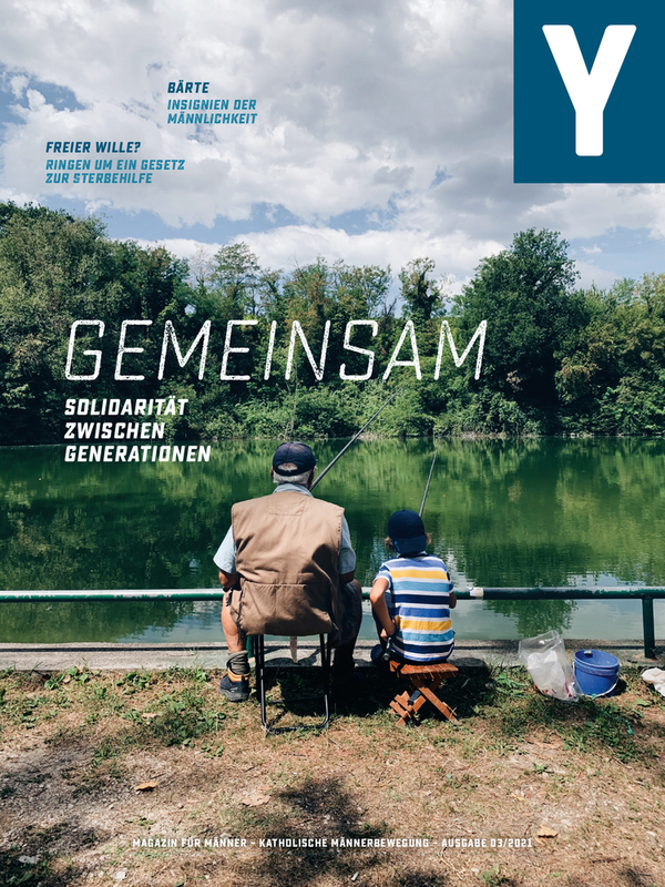 Auf dem Cover befinden sich zwei Personen, die Fischen - ein Junge und ein Herr