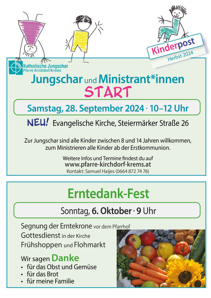 Kinderpost Herbst 2024 Kirchdorf/Krems / © Pfarre Kirchdorf/Krems Kinderpost Herbst 2024 Kirchdorf/Krems
