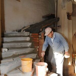 Stiege mauern, Pflasterung